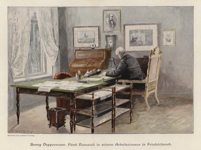 Otto von Bismarck in zijn studeerkamer in Friedrichsruh, Duitsland door Henriette Deppermann