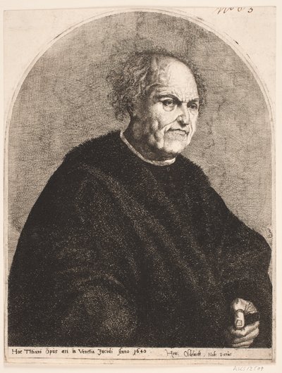 Oude man in pelsmantel door Henrik Oldeland