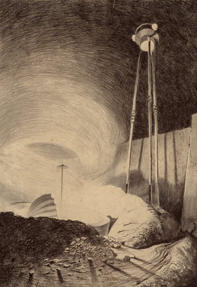 Marsbewoners die een dampwolk bekijken door Henrique Alvim Correa