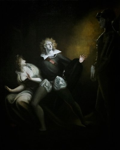 Gertrude, Hamlet en de Geest van de Vader door Henry (1741 1825) (after) Fuseli
