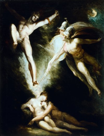 Satan geraakt door Ithuriels zwaard door Johann Heinrich Fussli door Johann Heinrich Füssli