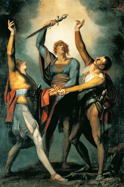 De drie bondgenoten tijdens de Rutli-eed door Johann Heinrich Füssli