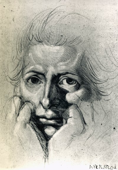 Studie voor zelfportret, door Henry Fuseli, tekening door Johann Heinrich Füssli