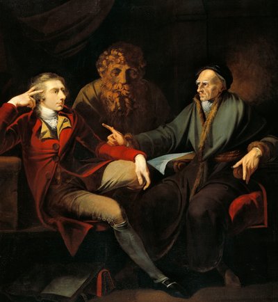 De kunstenaar in gesprek met Johann Jakob Bodmer door Henry  Fuseli