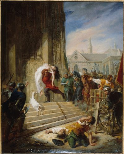 Quasimodo redt Esmeralda van de beulen, 1832 door Henry