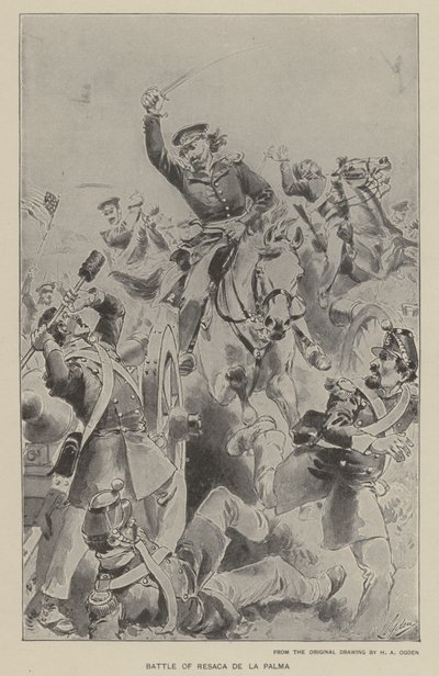 Slag bij Resaca de la Palma (litho) door Henry Alexander (after) Ogden