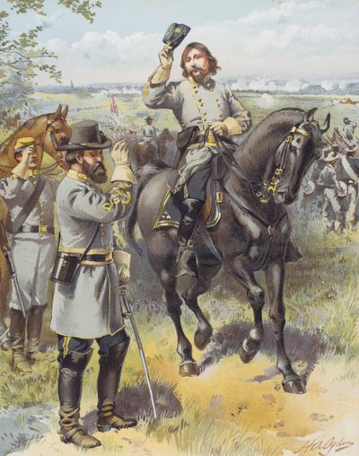 Generaal Pickett ontvangt het bevel om aan te vallen van Generaal Longstreet, Slag bij Gettysburg, 3 juli 1863 door Henry Alexander (after) Ogden