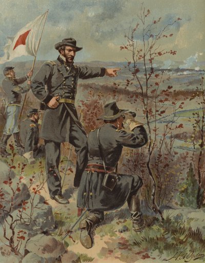 Generaal Sherman bij Kenesaw Mountain, Georgia, Amerikaanse Burgeroorlog, 4 oktober 1864 door Henry Alexander (after) Ogden