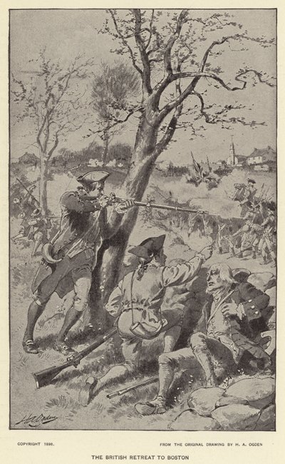 De Britse terugtocht naar Boston door Henry Alexander (after) Ogden
