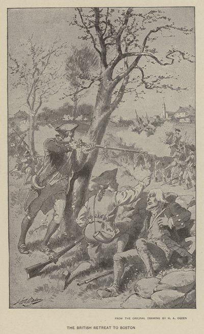 De Britse terugtocht naar Boston door Henry Alexander (after) Ogden