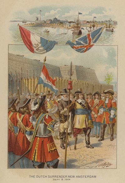 De Nederlandse overgave van Nieuw Amsterdam, 8 september 1664 door Henry Alexander (after) Ogden