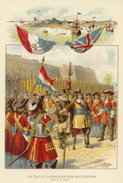 De Nederlanders geven New Amsterdam over, 8 september 1664 door Henry Alexander (after) Ogden
