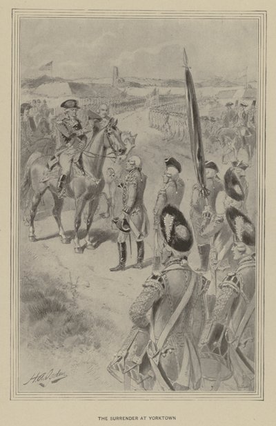 De overgave bij Yorktown door Henry Alexander (after) Ogden