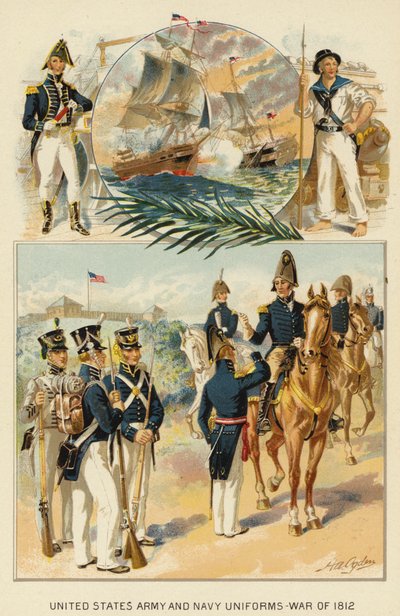 Uniformen van het Amerikaanse leger en de marine, Oorlog van 1812 door Henry Alexander (after) Ogden