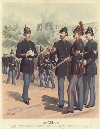 Ingeschreven mannen, stafkorps en artillerie in volle dress door Henry Alexander Ogden