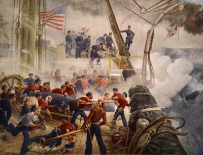 Farragut op de Hartford bij Mobile Bay, 5 augustus 1864 door Henry Alexander Ogden