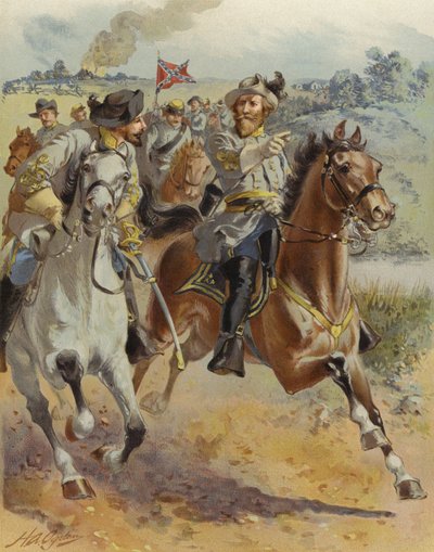 Generaal J.E.B. Stuarts raid rond McClellan, juni 1862 door Henry Alexander Ogden