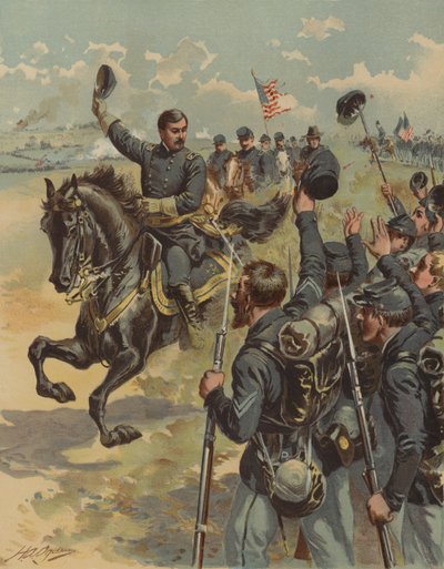 Generaal McClellan bij de Slag om Antietam, Maryland, Amerikaanse Burgeroorlog, 17 september 1862 door Henry Alexander Ogden