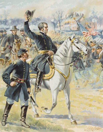 Generaal-majoor Hooker bij de Slag om Chancellorville, Virginia, 3 mei 1863 door Henry Alexander Ogden