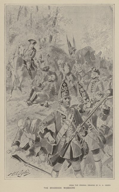 Het Bloedbad van Braddock door Henry Alexander Ogden