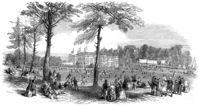 Plaats, Temperance, en Bond van Universele Broederschap festival, Hartwell, Buckinghamshire, 1851 door Henry Anelay