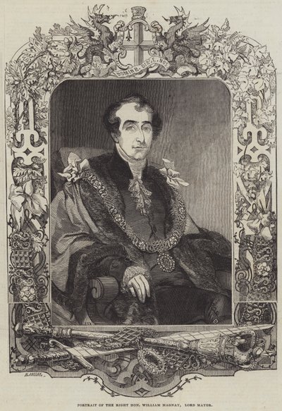 Portret van de zeer eerbiedwaardige William Magnay, Lord Mayor door Henry Anelay