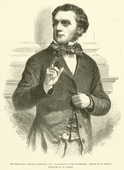 De zeer eerwaarde William Gladstone, MP, kanselier van de schatkist door Henry Anelay