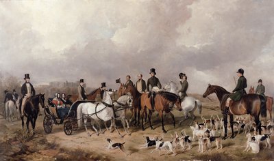 Ontmoeting van de Harriers van de Prins-Gemaal in Windsor in het Grote Park, 1845 door Henry Barraud