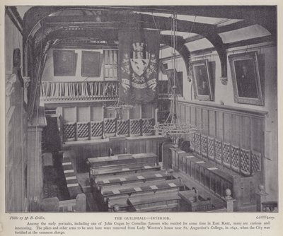 Interieur van de Guildhall, Canterbury, Kent door Henry Beauchamp Collis