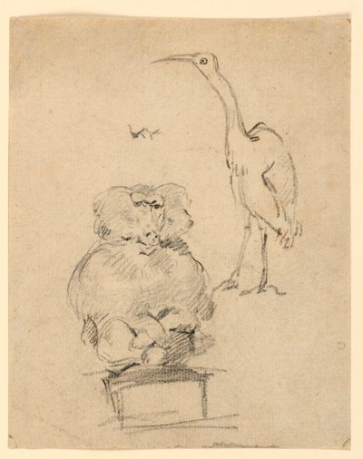 Studies van een Reiger en een Aap door Henry Bernard Chalon