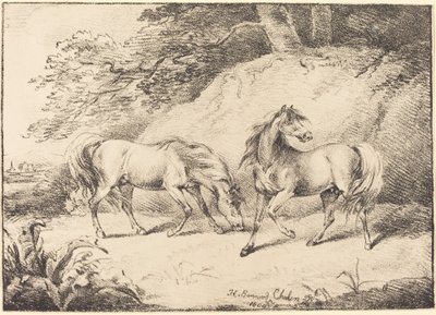 Wilde paarden door Henry Bernard Chalon