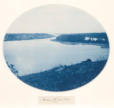 Mouth of the St. Croix River, uit de serie Upper Mississippi River, Views, Volume I door Henry Bosse