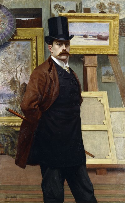 Zelfportret van de Kunstenaar in zijn Atelier door Henry Bouvet
