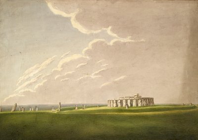 De grote antediluviaanse tempel van Stonehenge: in zijn oorspronkelijke staat vanuit het noorden, 1824-1839 door Henry Browne