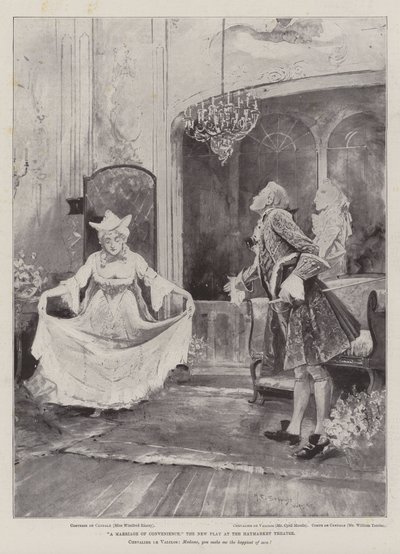 Een Huwelijk uit Gemak, het Nieuwe Toneelstuk in het Haymarket Theatre door Henry Charles Seppings Wright