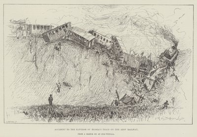 Ongeluk met de Trein van de Keizer van Rusland op de Azov Spoorweg door Henry Charles Seppings Wright