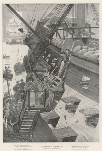 Kerstmis op een Drie-Dekker door Henry Charles Seppings Wright