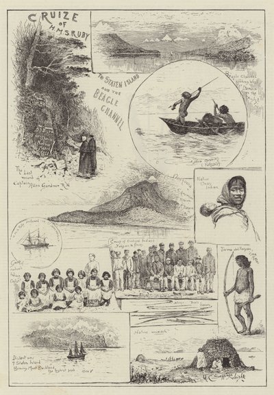 Cruize van HMS Ruby naar Staten Island en het Beagle-kanaal door Henry Charles Seppings Wright