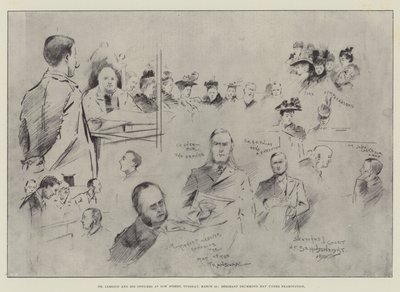 Dr. Jameson en zijn Officieren bij Bow Street, dinsdag 10 maart, Sergeant Drummond Hay onder Onderzoek door Henry Charles Seppings Wright