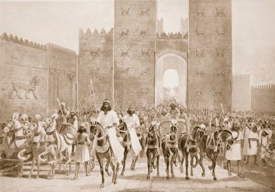 Ingang van Cyrus in Babylon, illustratie uit 
