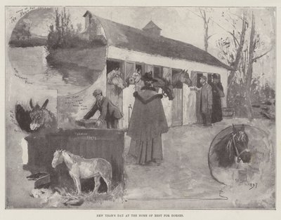 Nieuwjaarsdag in het Rusthuis voor Paarden door Henry Charles Seppings Wright