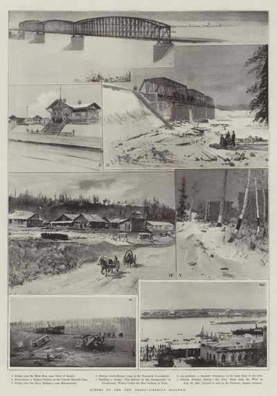 Scènes op de Nieuwe Trans-Siberische Spoorlijn door Henry Charles Seppings Wright