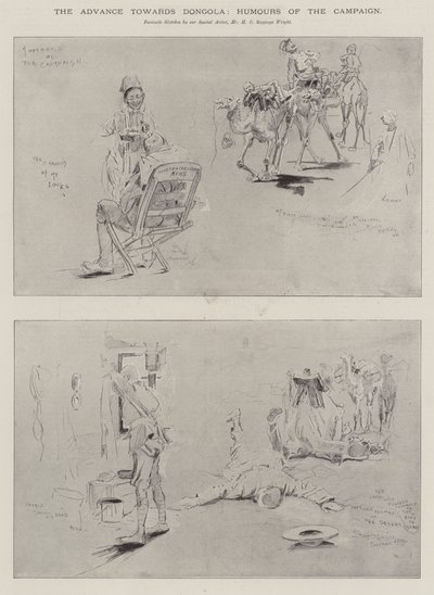 De opmars naar Dongola, humor van de campagne door Henry Charles Seppings Wright