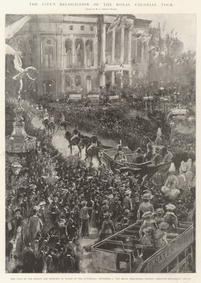 De erkenning van de stad voor de koninklijke koloniale tour door Henry Charles Seppings Wright