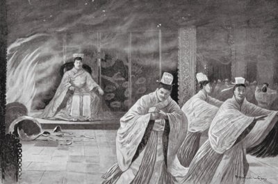De Keizer verbrandt zichzelf in zijn paleis door Henry Charles Seppings Wright
