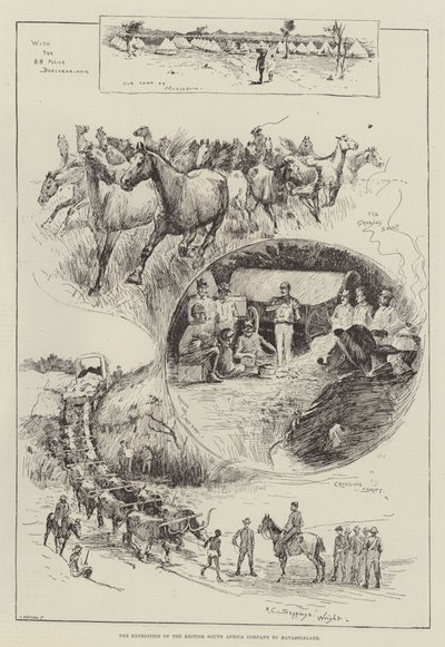 De expeditie van de British South Africa Company naar Matabeleland door Henry Charles Seppings Wright