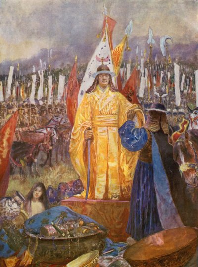 De Grote Maarschalk uitgeroepen tot Keizer op het slagveld door Henry Charles Seppings Wright