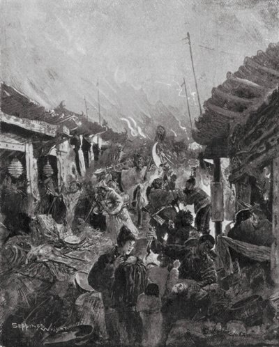 De plundering van Peking door de rebel Li door Henry Charles Seppings Wright