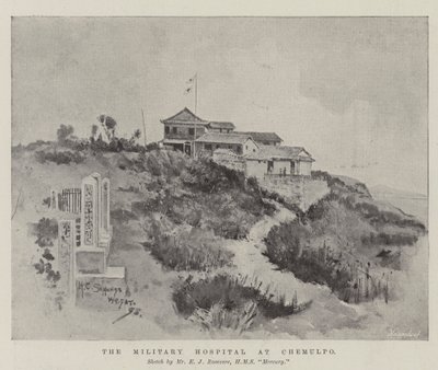 Het militaire ziekenhuis in Chemulpo door Henry Charles Seppings Wright