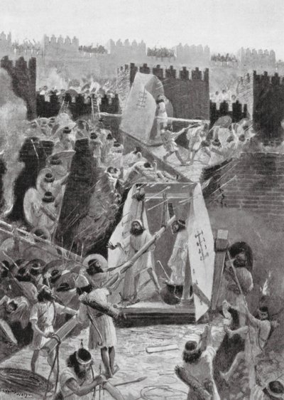 De Perzen bestormen de citadel van Babylon door Henry Charles Seppings Wright